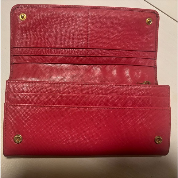 Prada Saffiano Fiocco Pink Bow Wallet - Picture 5 of 9